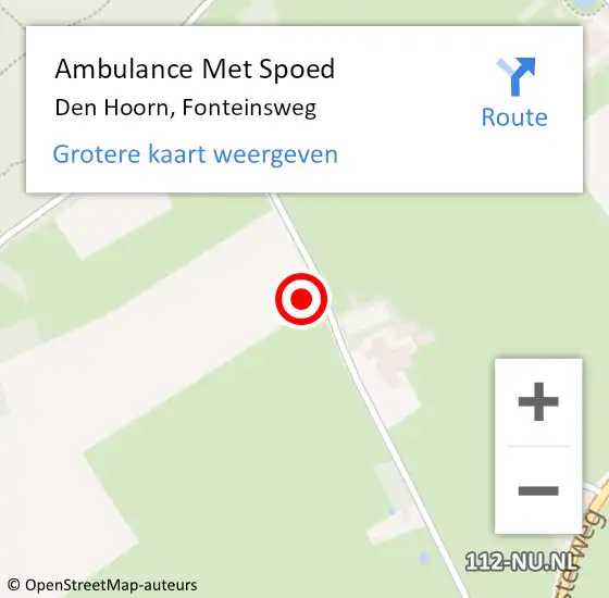 Locatie op kaart van de 112 melding: Ambulance Met Spoed Naar Den Hoorn, Fonteinsweg op 29 juli 2021 19:41