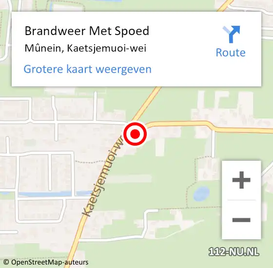 Locatie op kaart van de 112 melding: Brandweer Met Spoed Naar Mûnein, Kaetsjemuoi-wei op 29 juli 2021 19:53