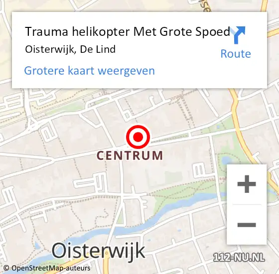 Locatie op kaart van de 112 melding: Trauma helikopter Met Grote Spoed Naar Oisterwijk, De Lind op 29 juli 2021 22:08