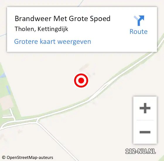 Locatie op kaart van de 112 melding: Brandweer Met Grote Spoed Naar Tholen, Kettingdijk op 29 juli 2021 22:12