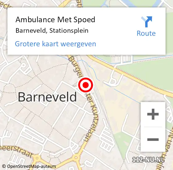 Locatie op kaart van de 112 melding: Ambulance Met Spoed Naar Barneveld, Stationsplein op 29 juli 2021 22:31