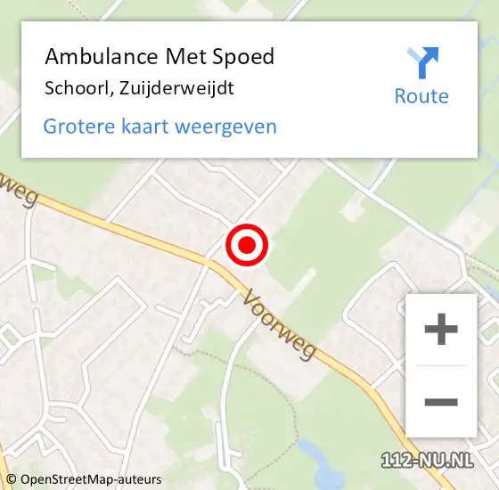 Locatie op kaart van de 112 melding: Ambulance Met Spoed Naar Schoorl, Zuijderweijdt op 29 juli 2021 22:32