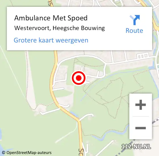 Locatie op kaart van de 112 melding: Ambulance Met Spoed Naar Westervoort, Heegsche Bouwing op 29 juli 2021 23:40