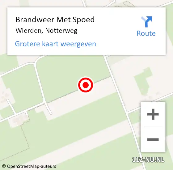 Locatie op kaart van de 112 melding: Brandweer Met Spoed Naar Wierden, Notterweg op 30 juli 2021 00:03