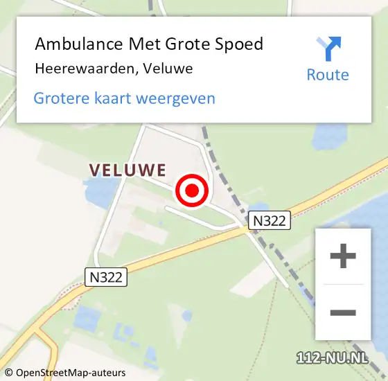 Locatie op kaart van de 112 melding: Ambulance Met Grote Spoed Naar Heerewaarden, Veluwe op 30 juli 2021 01:11