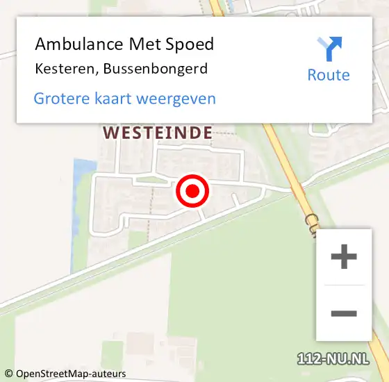 Locatie op kaart van de 112 melding: Ambulance Met Spoed Naar Kesteren, Bussenbongerd op 30 juli 2021 01:27