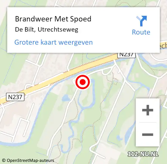 Locatie op kaart van de 112 melding: Brandweer Met Spoed Naar De Bilt, Utrechtseweg op 30 juli 2021 02:01