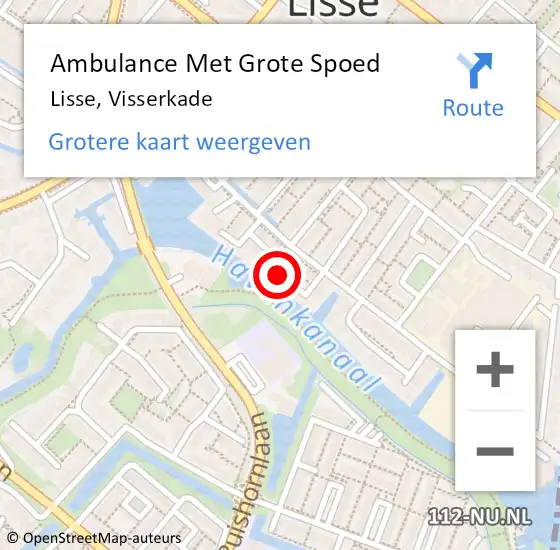 Locatie op kaart van de 112 melding: Ambulance Met Grote Spoed Naar Lisse, Visserkade op 30 juli 2021 02:07