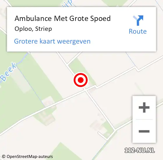 Locatie op kaart van de 112 melding: Ambulance Met Grote Spoed Naar Oploo, Striep op 18 juni 2014 10:02