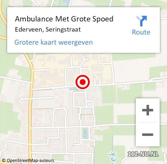 Locatie op kaart van de 112 melding: Ambulance Met Grote Spoed Naar Ederveen, Seringstraat op 30 juli 2021 06:30