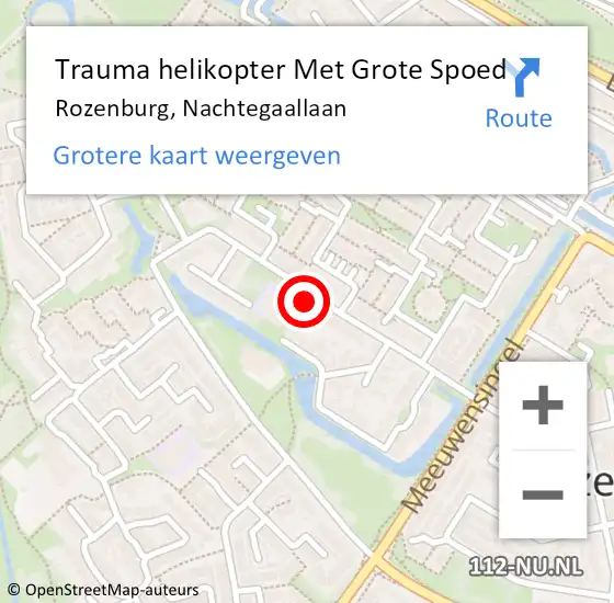 Locatie op kaart van de 112 melding: Trauma helikopter Met Grote Spoed Naar Rozenburg, Nachtegaallaan op 30 juli 2021 07:13