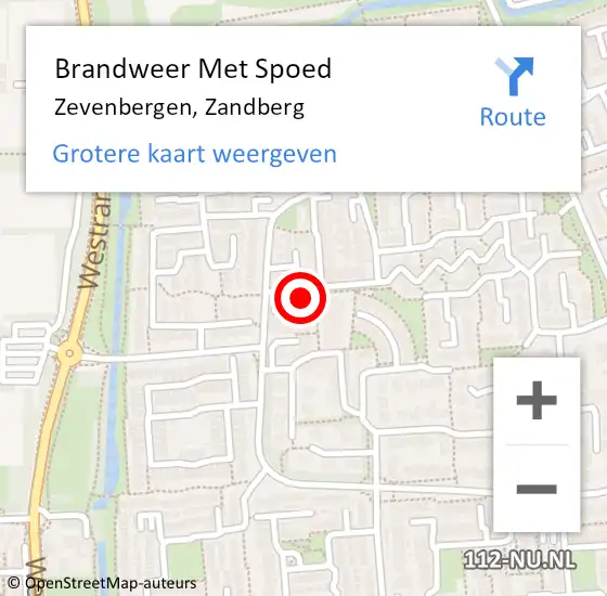 Locatie op kaart van de 112 melding: Brandweer Met Spoed Naar Zevenbergen, Zandberg op 30 juli 2021 08:38