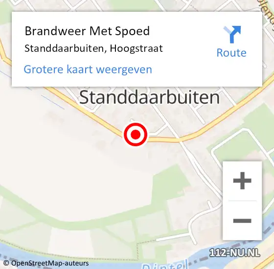 Locatie op kaart van de 112 melding: Brandweer Met Spoed Naar Standdaarbuiten, Hoogstraat op 30 juli 2021 08:46