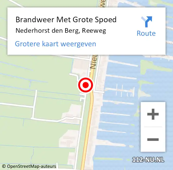 Locatie op kaart van de 112 melding: Brandweer Met Grote Spoed Naar Nederhorst den Berg, Reeweg op 5 oktober 2013 13:07