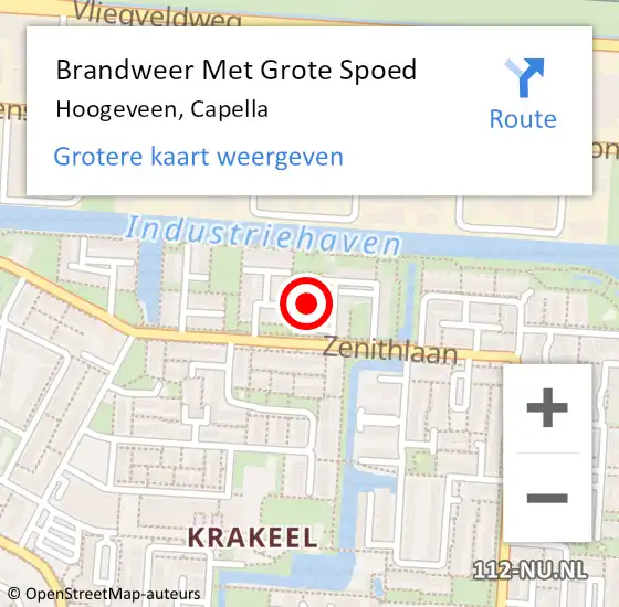 Locatie op kaart van de 112 melding: Brandweer Met Grote Spoed Naar Hoogeveen, Capella op 30 juli 2021 09:12