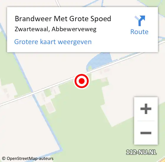 Locatie op kaart van de 112 melding: Brandweer Met Grote Spoed Naar Zwartewaal, Abbewerveweg op 30 juli 2021 09:33