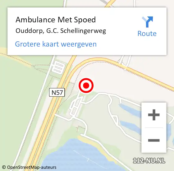 Locatie op kaart van de 112 melding: Ambulance Met Spoed Naar Ouddorp, G.C. Schellingerweg op 30 juli 2021 09:43