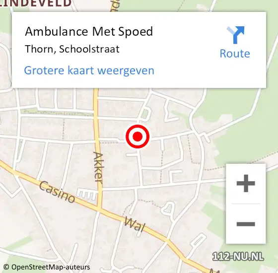 Locatie op kaart van de 112 melding: Ambulance Met Spoed Naar Thorn, Schoolstraat op 30 juli 2021 11:24