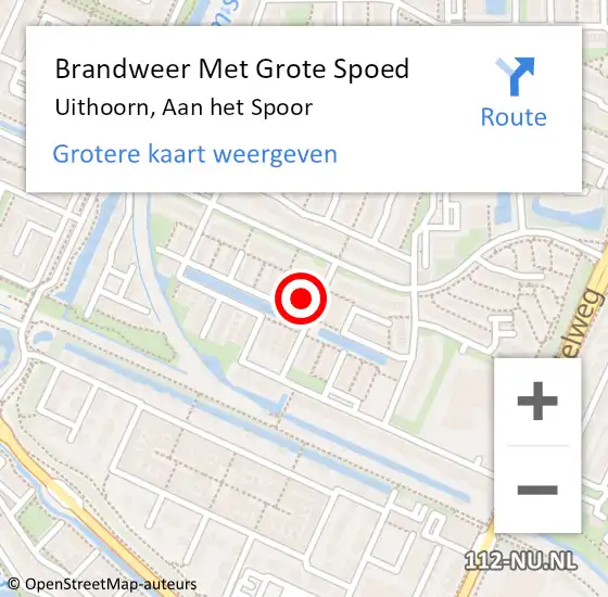 Locatie op kaart van de 112 melding: Brandweer Met Grote Spoed Naar Uithoorn, Aan het Spoor op 30 juli 2021 11:38