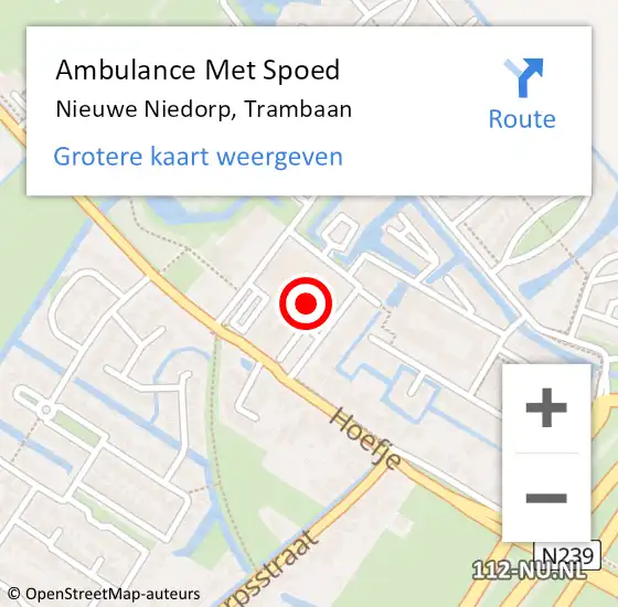 Locatie op kaart van de 112 melding: Ambulance Met Spoed Naar Nieuwe Niedorp, Trambaan op 30 juli 2021 11:48