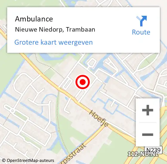 Locatie op kaart van de 112 melding: Ambulance Nieuwe Niedorp, Trambaan op 30 juli 2021 11:48