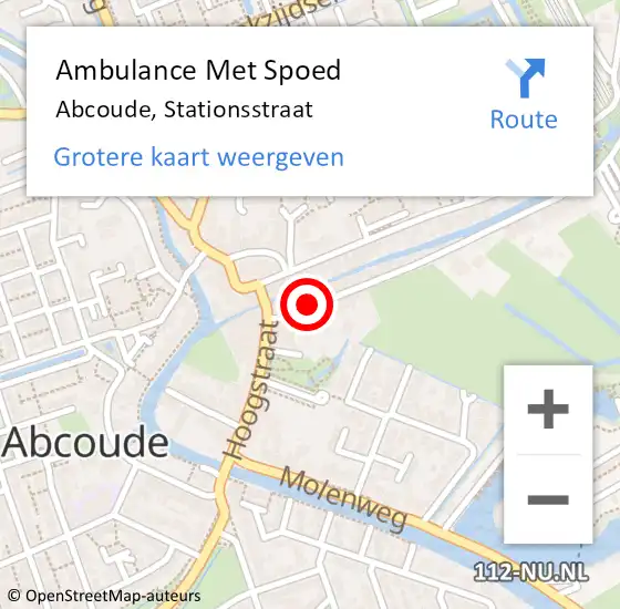 Locatie op kaart van de 112 melding: Ambulance Met Spoed Naar Abcoude, Stationsstraat op 30 juli 2021 11:52