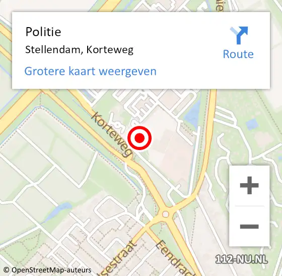 Locatie op kaart van de 112 melding: Politie Stellendam, Korteweg op 30 juli 2021 13:00