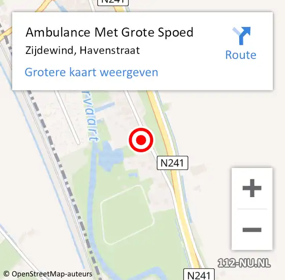 Locatie op kaart van de 112 melding: Ambulance Met Grote Spoed Naar Zijdewind, Havenstraat op 30 juli 2021 13:03