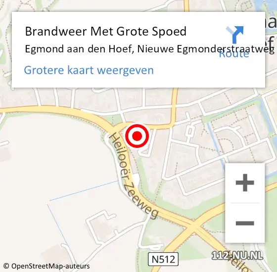 Locatie op kaart van de 112 melding: Brandweer Met Grote Spoed Naar Egmond aan den Hoef, Nieuwe Egmonderstraatweg op 30 juli 2021 13:09