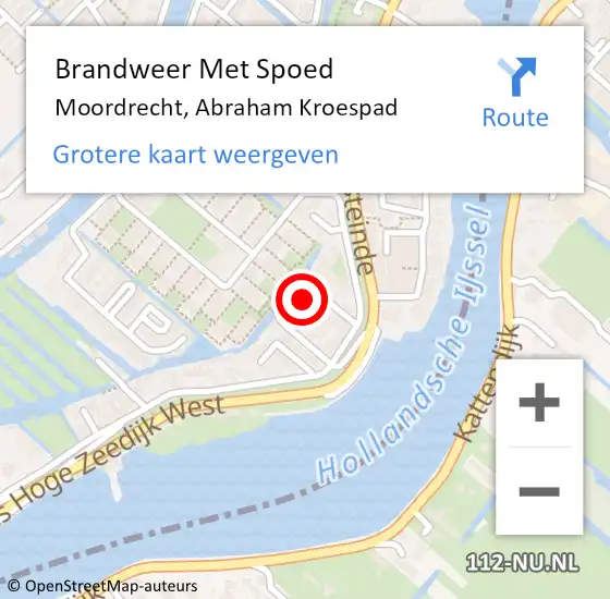 Locatie op kaart van de 112 melding: Brandweer Met Spoed Naar Moordrecht, Abraham Kroespad op 30 juli 2021 13:16