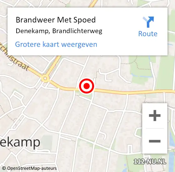 Locatie op kaart van de 112 melding: Brandweer Met Spoed Naar Denekamp, Brandlichterweg op 30 juli 2021 13:44