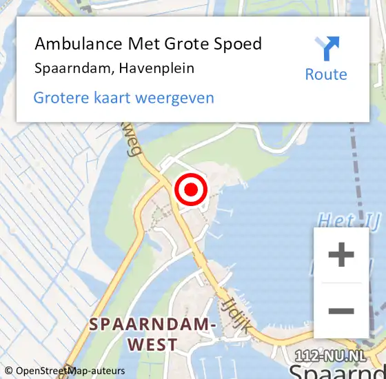 Locatie op kaart van de 112 melding: Ambulance Met Grote Spoed Naar Spaarndam, Havenplein op 30 juli 2021 14:25