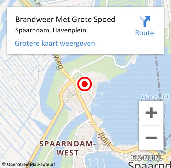 Locatie op kaart van de 112 melding: Brandweer Met Grote Spoed Naar Spaarndam, Havenplein op 30 juli 2021 14:25