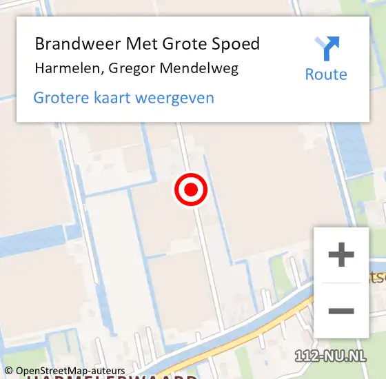 Locatie op kaart van de 112 melding: Brandweer Met Grote Spoed Naar Harmelen, Gregor Mendelweg op 30 juli 2021 14:31