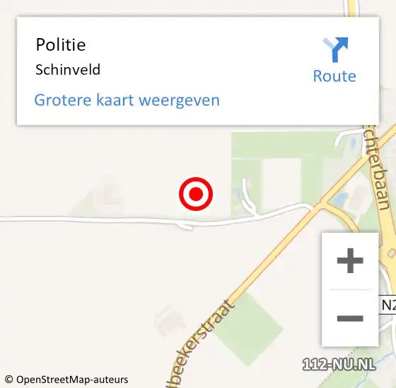 Locatie op kaart van de 112 melding: Politie Schinveld op 30 juli 2021 14:50