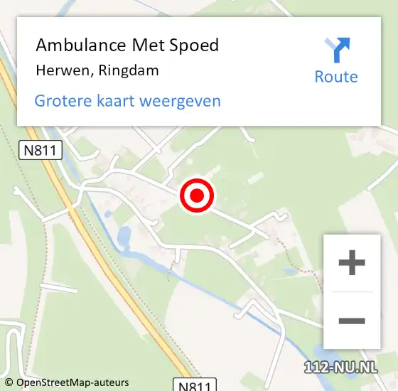 Locatie op kaart van de 112 melding: Ambulance Met Spoed Naar Herwen, Ringdam op 30 juli 2021 15:02