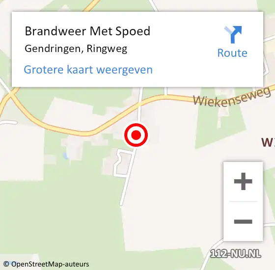 Locatie op kaart van de 112 melding: Brandweer Met Spoed Naar Gendringen, Ringweg op 30 juli 2021 15:03