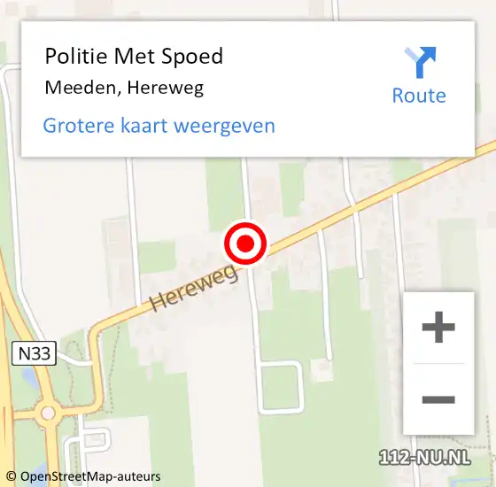 Locatie op kaart van de 112 melding: Politie Met Spoed Naar Meeden, Hereweg op 30 juli 2021 15:08