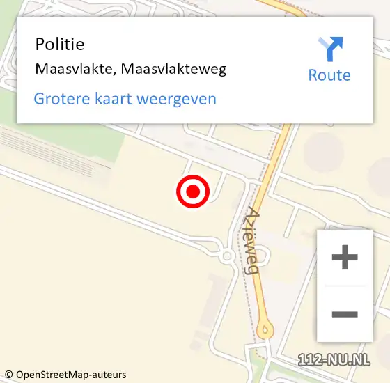 Locatie op kaart van de 112 melding: Politie Maasvlakte, Maasvlakteweg op 30 juli 2021 15:54