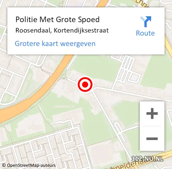 Locatie op kaart van de 112 melding: Politie Met Grote Spoed Naar Roosendaal, Kortendijksestraat op 30 juli 2021 16:01