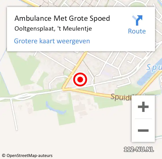 Locatie op kaart van de 112 melding: Ambulance Met Grote Spoed Naar Ooltgensplaat, 't Meulentje op 30 juli 2021 16:20