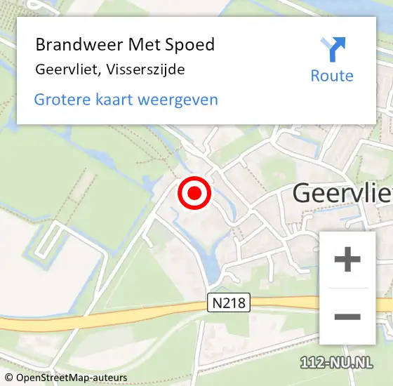 Locatie op kaart van de 112 melding: Brandweer Met Spoed Naar Geervliet, Visserszijde op 30 juli 2021 16:25