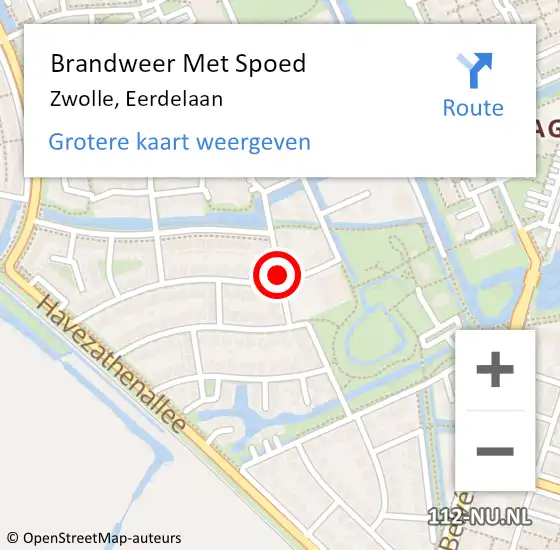 Locatie op kaart van de 112 melding: Brandweer Met Spoed Naar Zwolle, Eerdelaan op 30 juli 2021 16:34