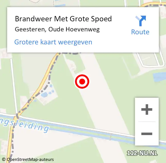 Locatie op kaart van de 112 melding: Brandweer Met Grote Spoed Naar Geesteren, Oude Hoevenweg op 30 juli 2021 17:05