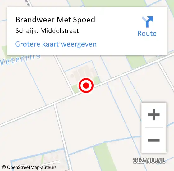 Locatie op kaart van de 112 melding: Brandweer Met Spoed Naar Schaijk, Middelstraat op 30 juli 2021 17:56