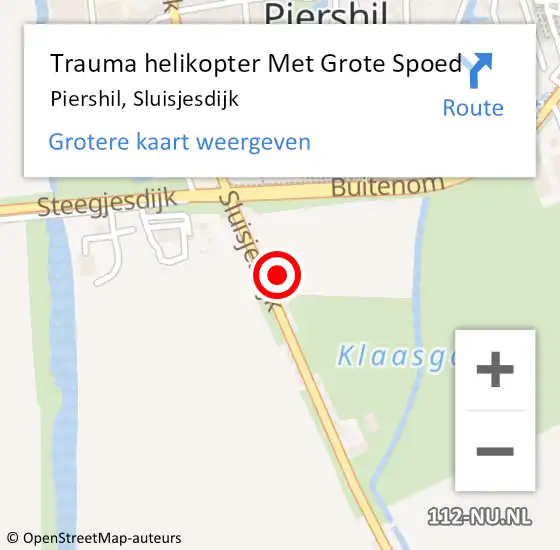 Locatie op kaart van de 112 melding: Trauma helikopter Met Grote Spoed Naar Piershil, Sluisjesdijk op 30 juli 2021 18:10