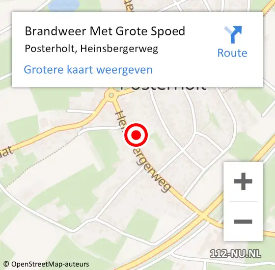 Locatie op kaart van de 112 melding: Brandweer Met Grote Spoed Naar Posterholt, Heinsbergerweg op 30 juli 2021 19:06