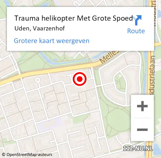 Locatie op kaart van de 112 melding: Trauma helikopter Met Grote Spoed Naar Uden, Vaarzenhof op 30 juli 2021 19:42