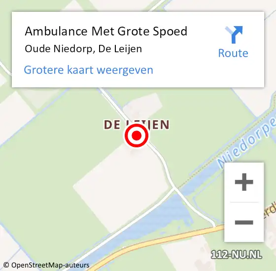 Locatie op kaart van de 112 melding: Ambulance Met Grote Spoed Naar Oude Niedorp, De Leijen op 30 juli 2021 20:42