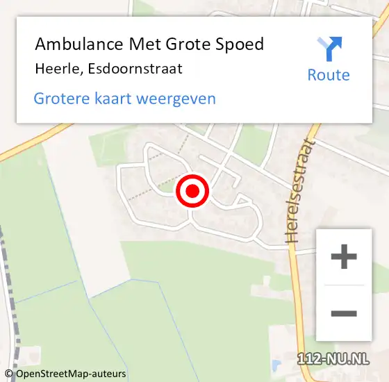 Locatie op kaart van de 112 melding: Ambulance Met Grote Spoed Naar Heerle, Esdoornstraat op 18 juni 2014 11:16